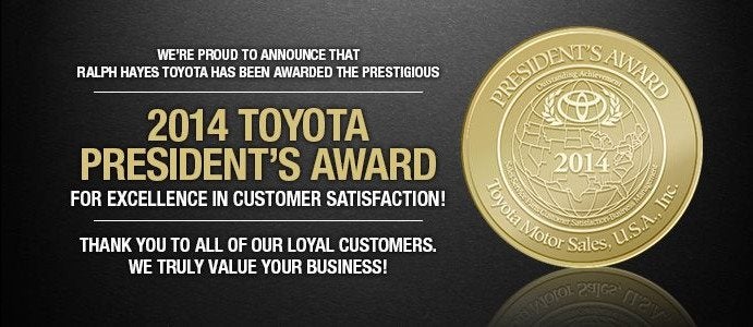 Presidents Award- Ralph Hayes Toyota in Anderson SC